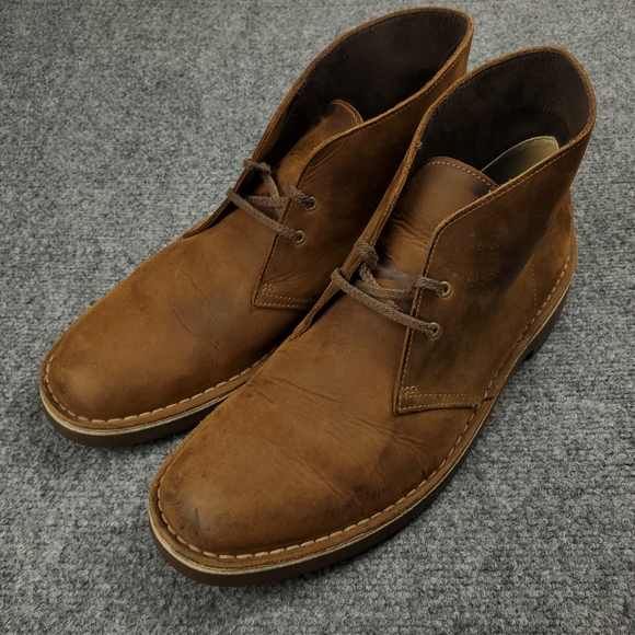 Clarks Chukka Boots Mens 13 Bushacre 3 Desert Brown Leather Beeswax Casual 15522 main image 10